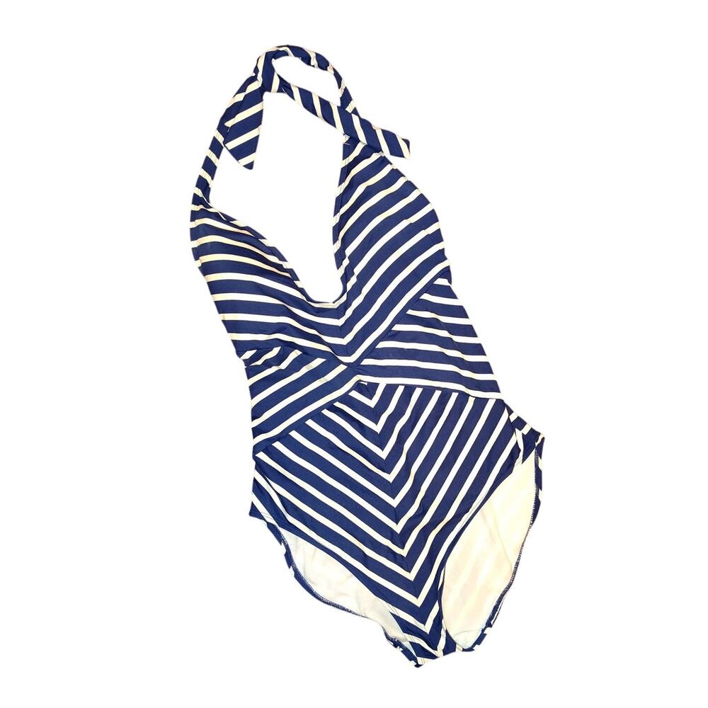 Lowcut Lauren EUC Swimsuit  SZ L Blue & White Stripes